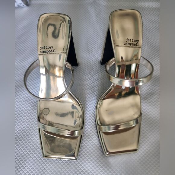 Jeffrey Campbell Hustler Platform Sandal Size 8.5 Square Toe Higheel display - Picture 9 of 16